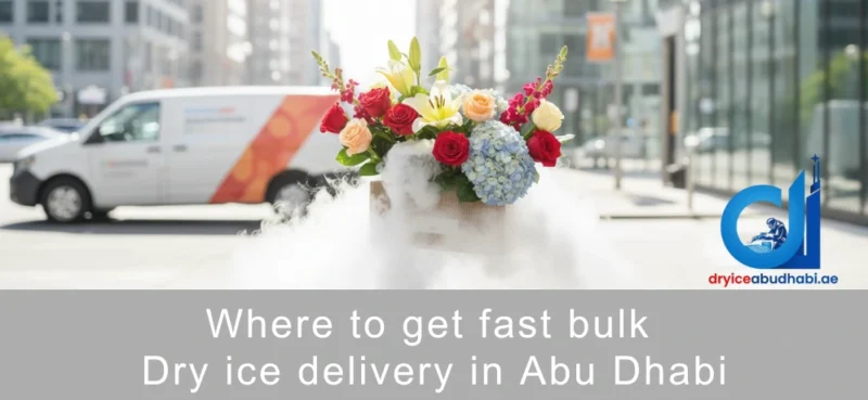 How can dry ice help Abu Dhabi florists deliver fresh flowers?